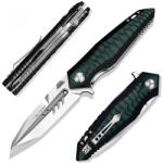 HARAHU MASTERPIECE HA-34137 összecsukható vadászkés - Fekete/Zöld/Tip2 KP34137
