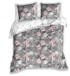  Szürke virágos ágyneműhuzat (140x200 + 70x90 cm)