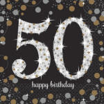 Amscan Happy Birthday 50 szalvéta 16 db-os 33*33 cm DPA511546 (DPA511546)