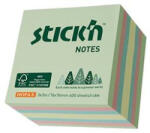 STICK N Öntapadó kockatömb, 76x76mm, 400 lap, STICK N, erdő színei pasztell mix (SN21891) - bestoffice