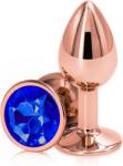 Passion Labs Dop Anal Charm Anal Plug Small, Rose Gold, Piatra Albastru Inchis, Passion Labs