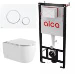Anahita Construction Set vas WC suspendat Art, alb, cu capac Soft Close, rezervor incastrat Alcadrain AM101/1120 si clapeta M770, Anahita (BFWC1106LAM101)
