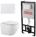 Anahita Construction Set vas WC suspendat Eternity, alb, cu capac Soft Close, rezervor incastrat Alcadrain AM101/1120 si clapeta M670, Anahita (BFLX1901AM101)