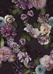  Behang Expresse Floral Utopia INK7565 MAUVE AFTERNOON Natur virágos felnagyított virágok-rózsák barna zöld világoskék rózsaszín mályva falpanel (INK7565)