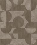  Rasch Concrete 521368 Geometrikus játékos körök retro hangulatú grafikai design szürkésbarna barna tapéta (521368)