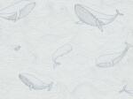  BN Doodleedo 220731 DIVE INTO THE OCEAN Gyerekszobai fürdőző óriáscetek fehér zöld szürke szürkészöld tapéta (220731)