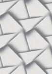  Vonzódás és összefonódás! Művészien kifejező grafikus 3D minta szürke ezüstszürke és fehérezüst tónus csillogó mintafelület tapéta (10401-47)