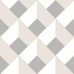  Casadeco Perception LOSANGE 86511323 Geometrikus Térhatású rácsminta rombuszokból fehér bézs szürkésbézs tapéta (86511323)