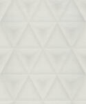  Grandeco Elune EN2002 Grafikus geometrikus 3D háromszögek fehér bézs krém fémes csillogás tapéta (EN2002)