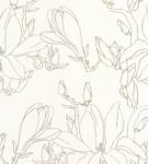  Casadeco Idylle 83822303 MAGNOLIA ARGENT/OR virágos stilizált magnólia krémfehér ezüst arany tapéta (83822303)