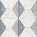  Decoprint Urban Concrete UC21381 Geometrikus négyzetek trapézok háromszögek fehér szürke kék fekete tapéta (UC21381)