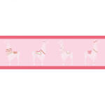  Caselio Girl Power 100884909 Gyerekszobai natur lámák rózsaszín pink fehér bordűr (GPR100884909)