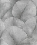  Japandi stílusú 3D design levélminta szürke sötétszürke és ezüst árnyalatok különleges kéttónusú fémes hatás tapéta (1834508)