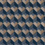  A geometriai minták mesterdarabja - 3D kockák sorozata bézs kék szürkéskék aranybarna tapéta (DE120134)