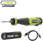 RYOBI 4V USB Lithium forrasztópáka, 1x 2, 0Ah akkumulátor, töltő - RSI4-120G (5133006146) - mzona