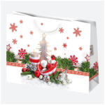 IRIS Karácsonyi ajándéktasak 380x290x100 mm különböző színekben és mintával T8_GW