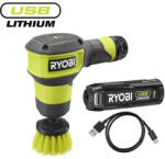 RYOBI 4V USB Lithium tisztító súroló, 1x 2, 0Ah akkumulátor, töltő - RSCR4-120G (5133006183) - mzona