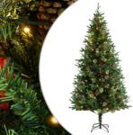 vidaXL Brad cu led-uri conuri 225 cm verde (3094558)