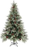 vidaXL Cu LED-uri&conuri 120 cm verde/alb (3094563)