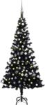 vidaXL Brad LED-uri/globuri 150 cm negru (3077675)