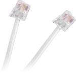 Cabletech Telefonkábel 5m 6P4C - 6P4C , fehér TEL0033F-5 (TEL0033F-5)