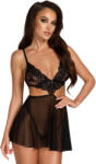 Kissable KISS242 French Kiss Tulle & Lace Babydoll with Panties Black L/XL