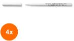 KOH-I-NOOR Set 4 x Marker Permanent Subtire, Alb, Varf 2 mm, Koh-I-Noor (HOK-4xKH-K3313)