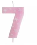 QX Színes születésnapi számgyertya, 6 cm - 7