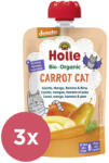 Holle 3x HOLLE Carrot Cat Bio püré sárgarépa mangó banán körte 100 g (6+)