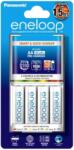 Panasonic eneloop K-KJ55MCC40E BQ-CC55E elem töltő+BK-3MCCE 4db 1900mAh AA tölthető ceruza elem (eneloop-KKJ55MCC40E)
