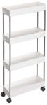 SongmicsHome SLIM görgős polc, 4 szintes, 13, 5x40x86cm, fehér