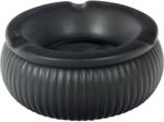 Gastro Scrumieră din porțelan, 3 tăieturi, cu caneluri, ø: 150 mm, negru Scrumiera