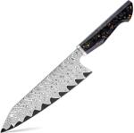 HARAHU Cuțit de bucătărie damasc TA-35184 - Chef / Negru KP35184