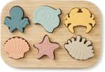 Saro Baby Puzzle din silicon alimentar cu baza din bambus , zsea life, (3330)