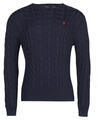 Ralph Lauren Pulóverek PULL COL ROND EN MAILLE TORSADEE Kék EU S