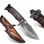HARAHU Cuțit de vânătoare Damasc HARAHU RY-26625 - Negru KP26625