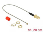 Delock antenna kábel SMA anya-apa MHF I csatlakozó 1.13 20 cm (89833) (89833) - aqua