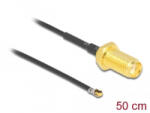 Delock antenna kábel SMA anya-apa MHF 4L LK-dugó 1.37 50cm (12666) (12666) - aqua