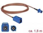 Delock FAKRA C-hüvely > FAKRA C-dugó RG-316 antenna kábel 1, 8m (89669) (89669) - aqua