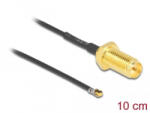 Delock antenna kábel RP-SMA anya-apa MHF 4L LK-dugó 1.37 10cm (12654) (12654) - aqua