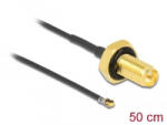 Delock antenna kábel RP-SMA anya-apa MHF 4L LK-dugó 1.37 50cm (12661) (12661) - aqua