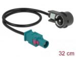 Delock FAKRA Z dugó > ISO dugó RG-174 30cm antenna kábel fekete (85722)