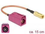 Delock FAKRA Z-hüvely > SMB-hüvely RG-316 antenna kábel 15cm (89677) (89677) - aqua