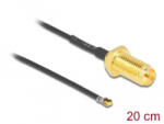 Delock antenna kábel RP-SMA anya-apa MHF 4L LK-dugó 1.37 20cm (12656) (12656) - aqua