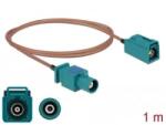 Delock FAKRA Z-dugó > FAKRA Z-hüvely RG-316 antenna kábel 1m (90003) (90003)