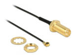 Delock antenna kábel RP-SMA csatlakozó válaszfal > MHF / U. FL-LP-068 10cm (89471) (89471) - aqua