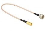 Delock F Csatlakozó > SMB jack antenna kábel 25cm (13001) (13001) - aqua