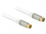 Delock IEC-dugó > IEC-hüvely RG-6/U quad shield antenna kábel 1m fehér (89411)