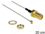Delock SMA jack > MHF II/U. FL-LP(V)-040 antenna kábel 20cm (88811) (88811) - aqua