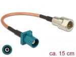 Delock antennakábel, FAKRA Z-dugó > FME-dugó, RG-316 15cm (89834) (89834) - aqua